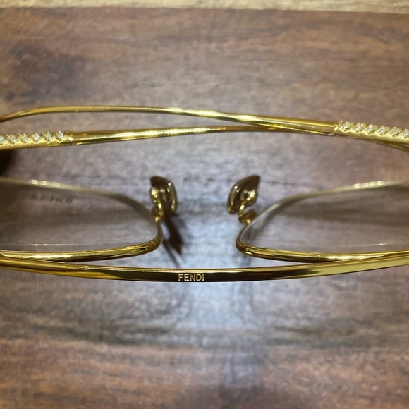 FENDI 57mm aviator oversized gold optical Frames/eyewear main image 8